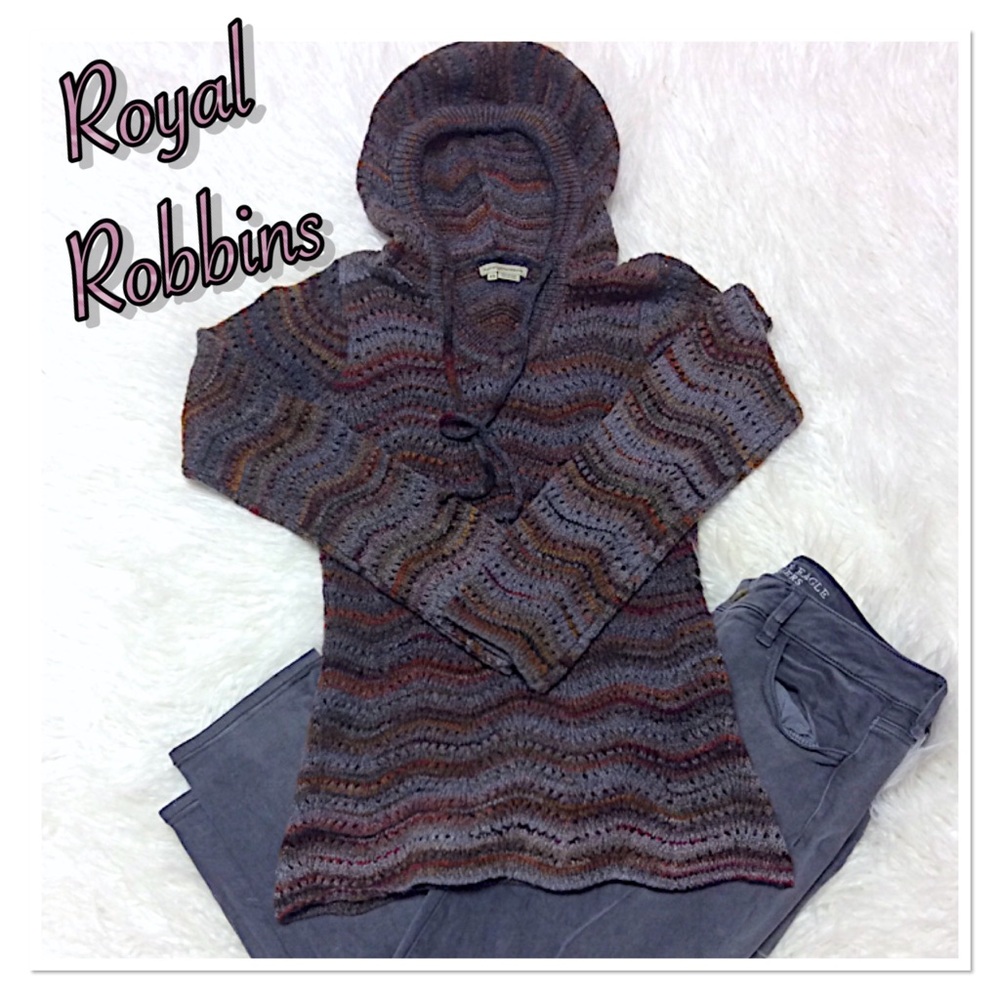 Royal Robbins Women's Hooded Wave Knit Sweater - Gray Multi